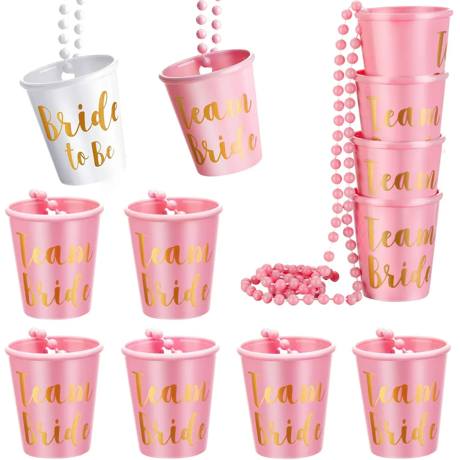 Team Bride Shot Glass Bridal Necklace Set Bride To Be Shot Cup Wedding Bridal Shower Bachelorette Hen Party Decor Drinking Game Favor From Cat11cat, $12.07 | DHgate.Com