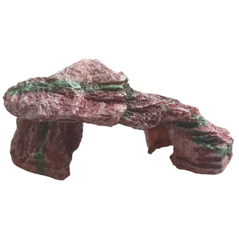 Reptile Cave Habitat Decor Turtle Bearded Dragon Geckos Basking Platform Resi...