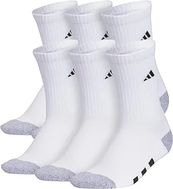 Adidas Youth Cushioned Crew 6-Pack Sock White