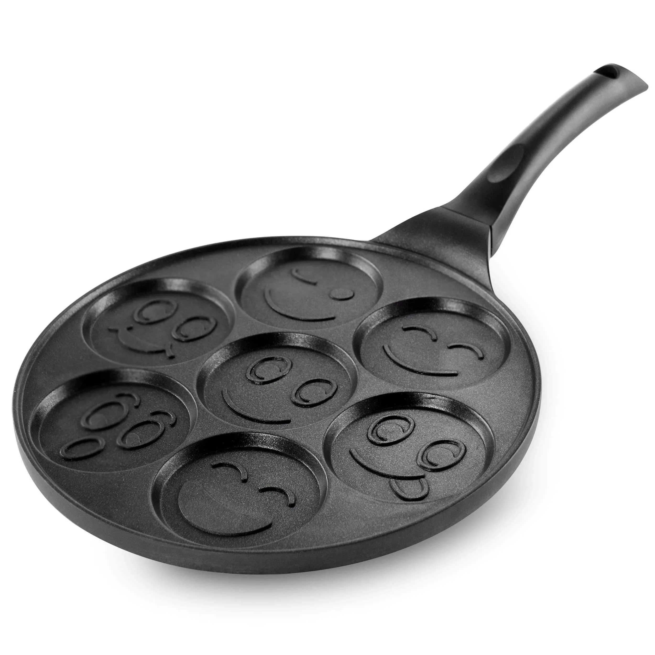 MegaChef Aluminum Nonstick Pancake Maker Pan with Cool Touch Handle, 10.5 inch, Black