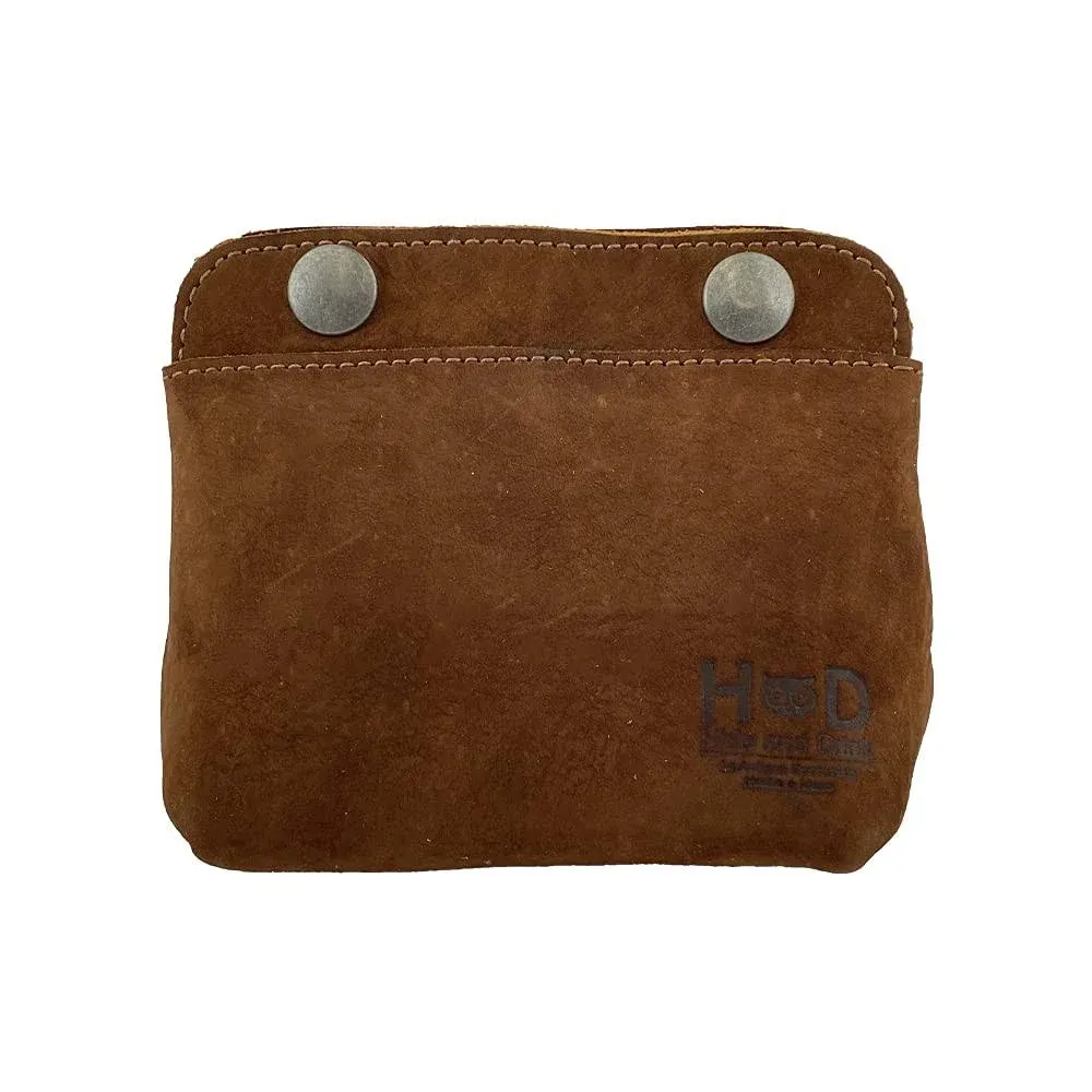 Hide & Drink, Leather Double Snap Pouch, Coin Purse, Cash & Card Holder, Cable Organizer, Makeup, Handmade Includes 101 Year Warranty (Swayze Suede)