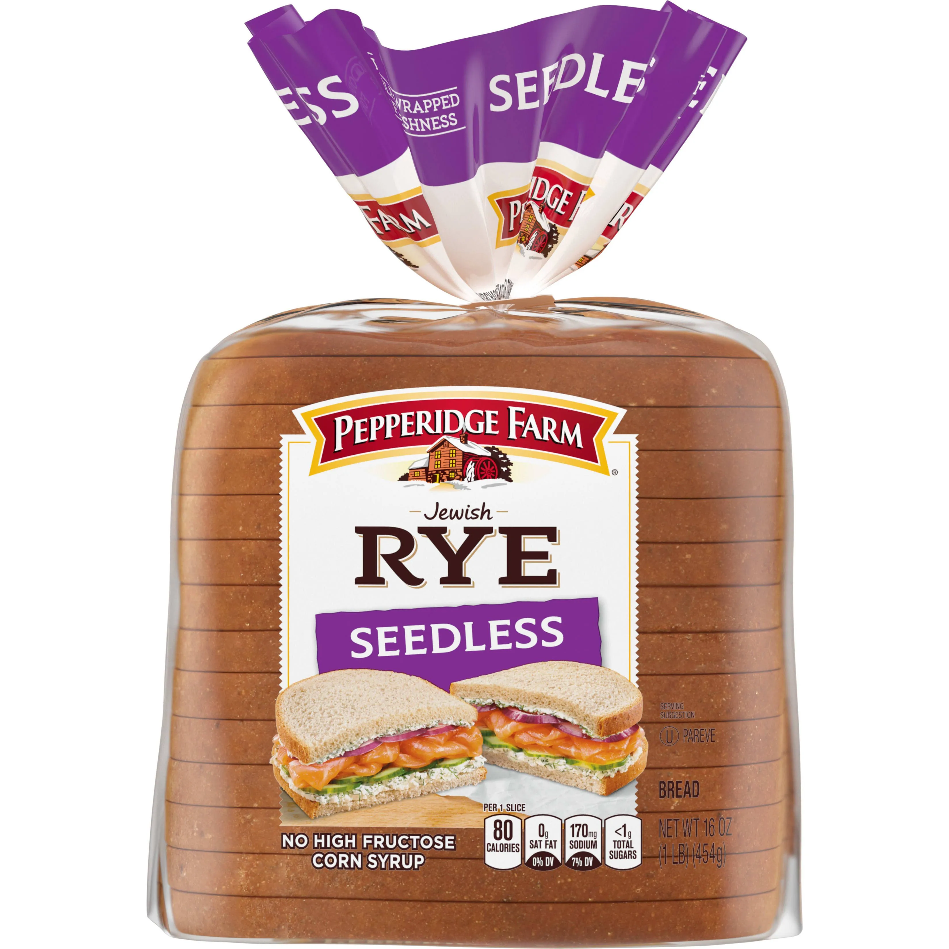 Pepperidge Farm Bread, Jewish Rye, Seedless - 16 oz