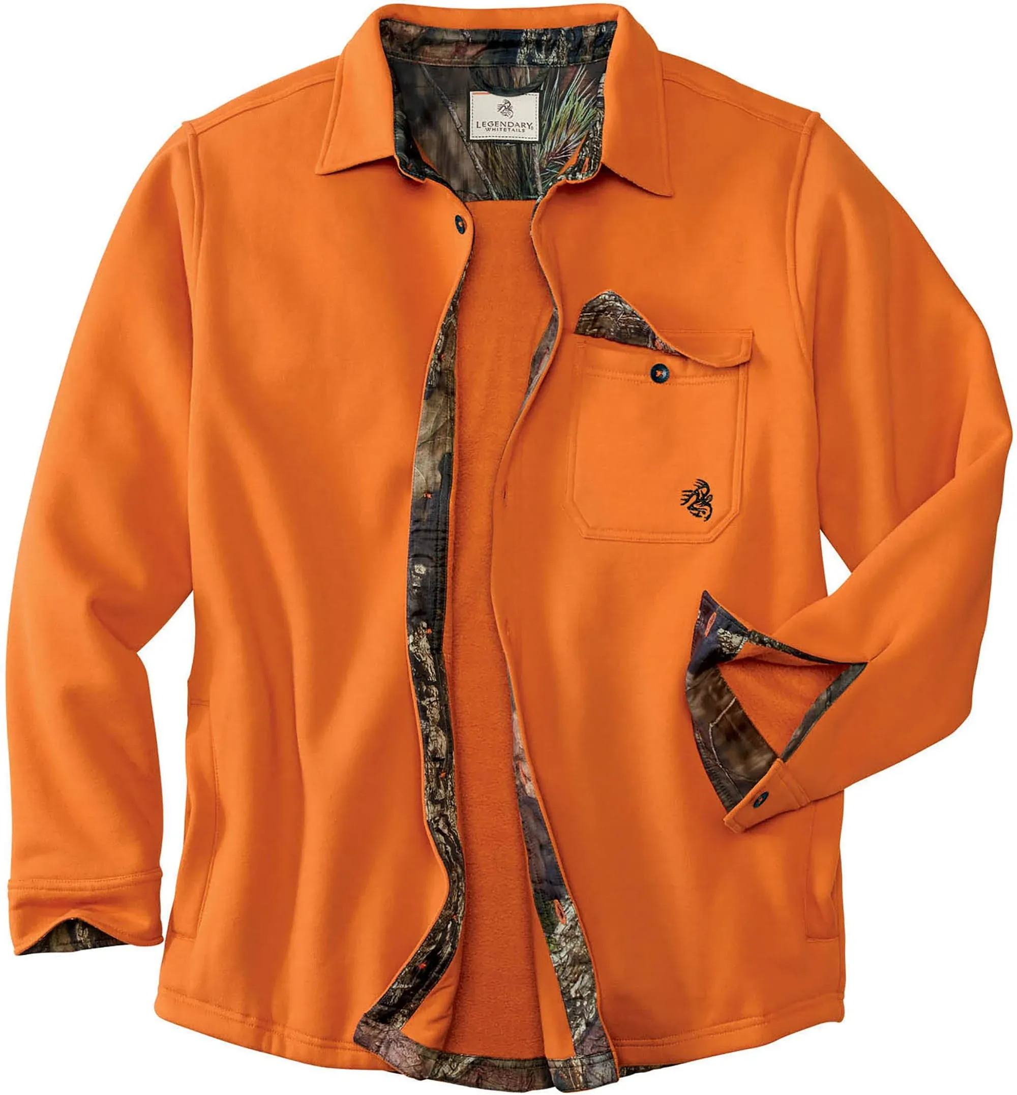 Legendary Whitetails Mens Standard Big Woods Fleece Shirt Jacket, Burnt Orange ...