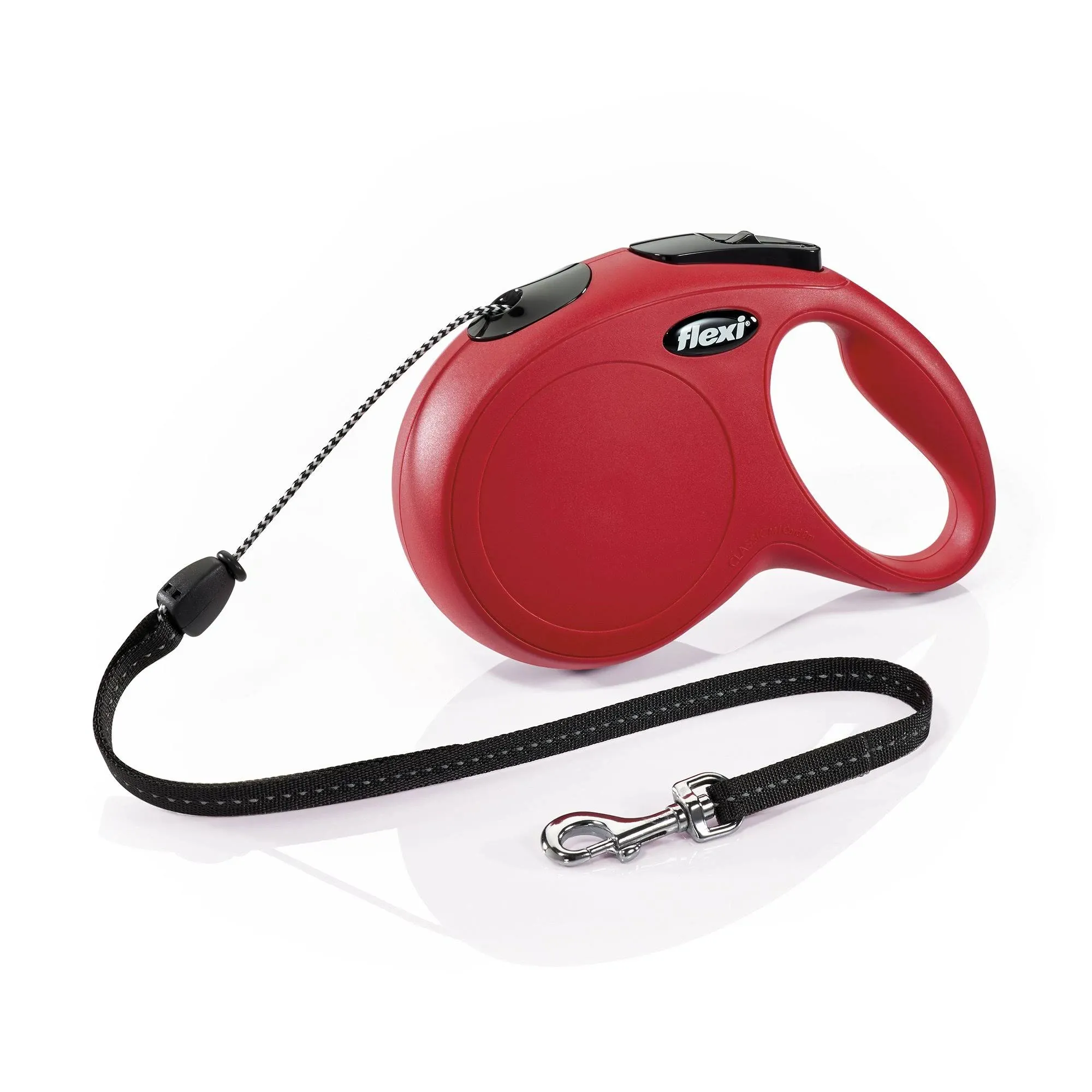 Classic Retractable Dog Leash (Cord), 26 ft, Medium, Red (Max 44 lbs)