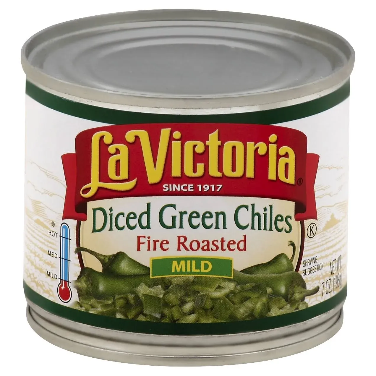 LA VICTORIA Fire Roasted Diced Green Chiles Mild, 7 Oz