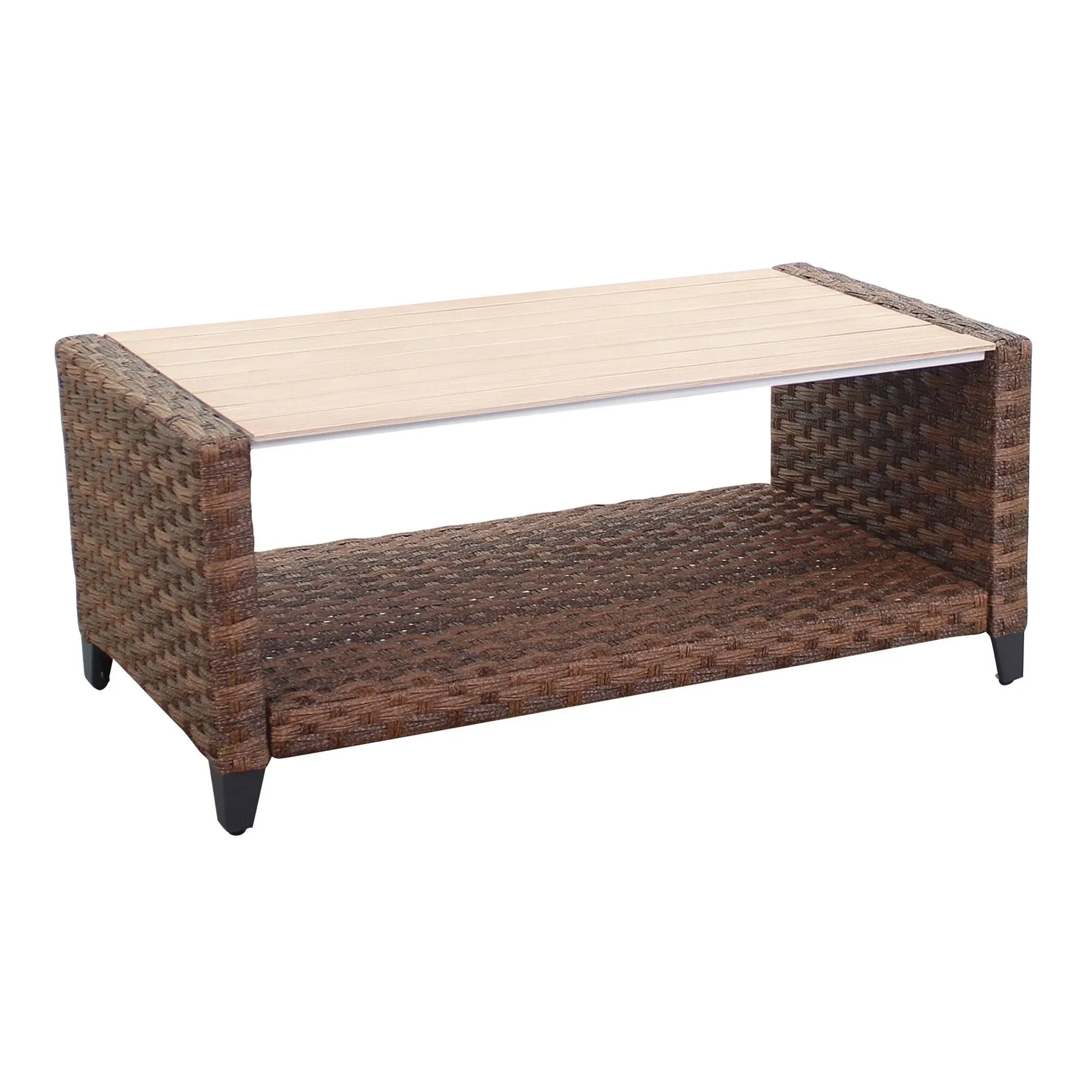 Courtyard Casual -  Costa Mesa Coffee Table with Aluminum Top in Brown | 5555