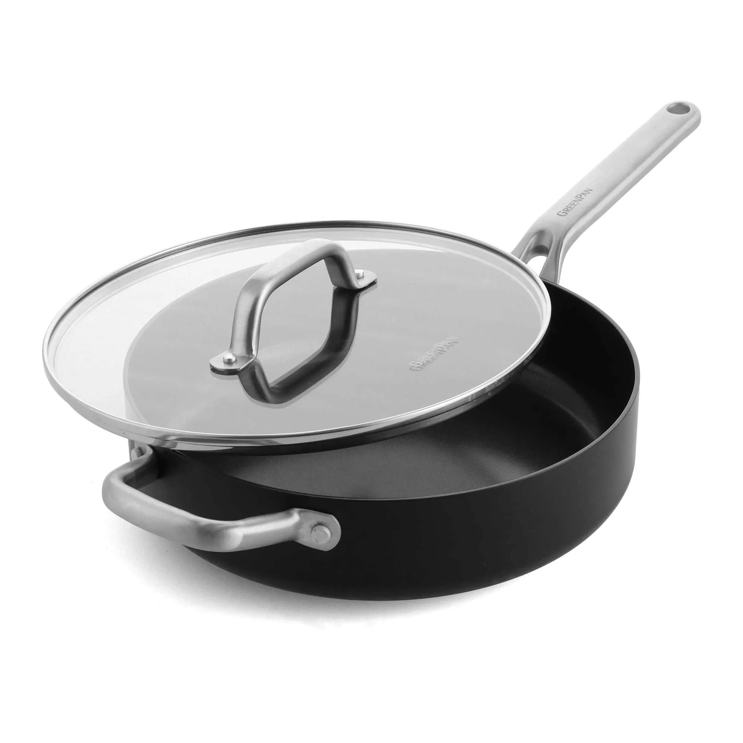 Omega Hard Anodized Advanced Healthy Ceramic Nonstick, 4.5QT Saute Pan Jumbo ...