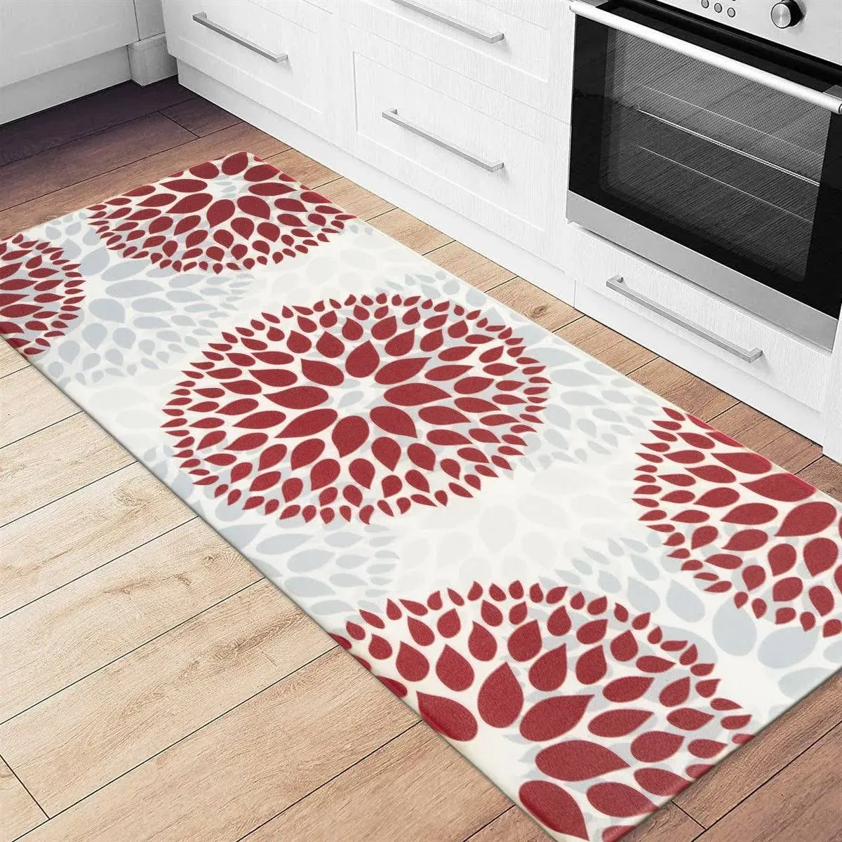 Modern Floral Circles Anti Fatigue Standing Mat