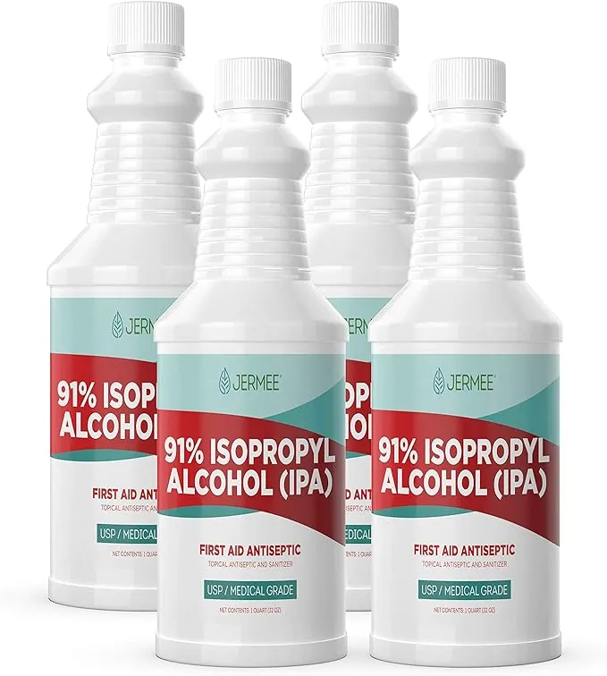 Jermee Isopropyl Alcohol (IPA) 91% Purity - USP/Medical Grade - First Aid ...