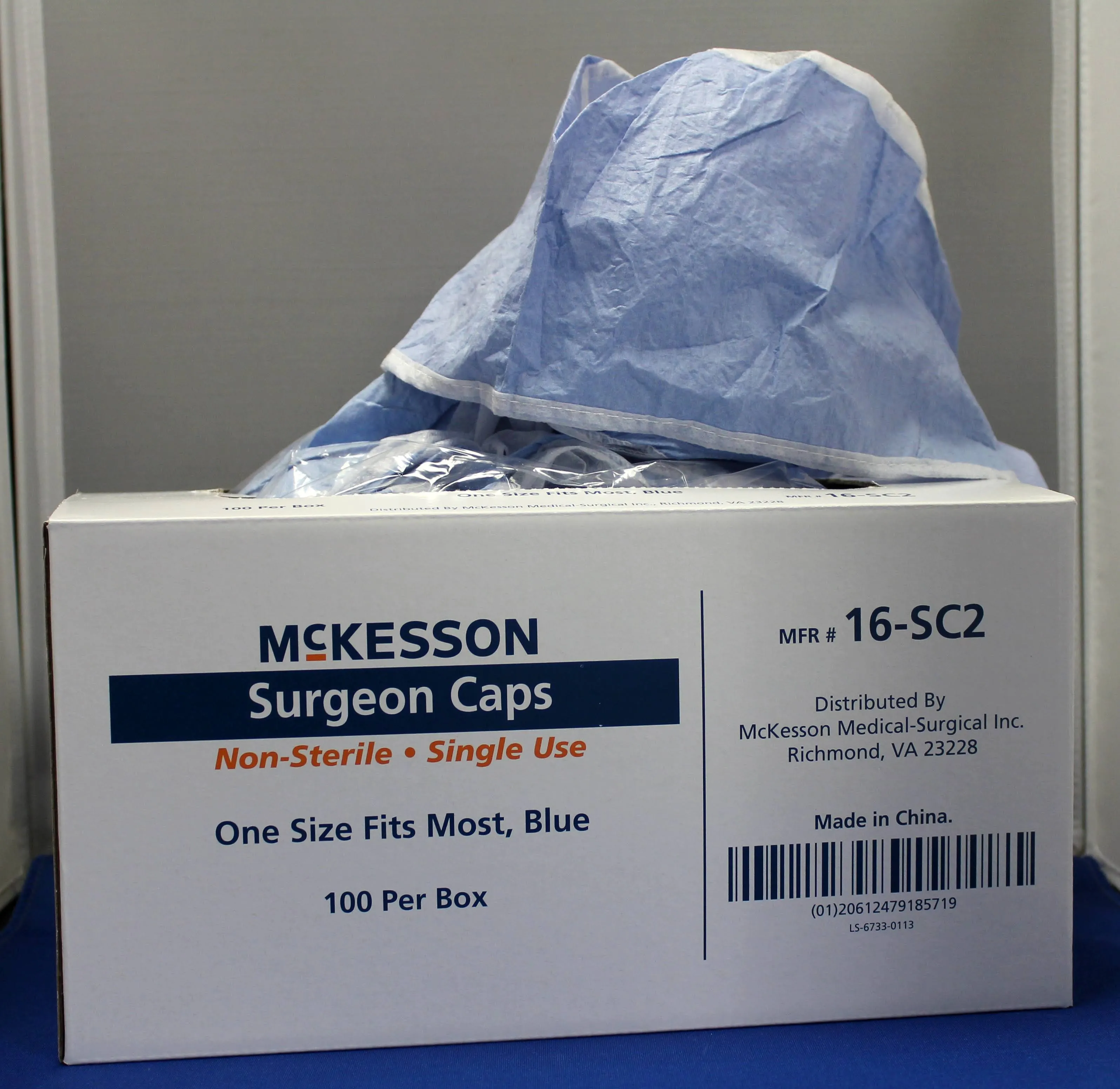 McKesson Surgeon Cap One Size Fits Most Blue Ties