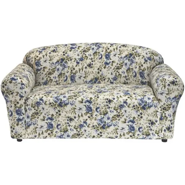 Madison JER-LOVE-BLFL Stretch Jersey Loveseat Slipcover; Blue Floral