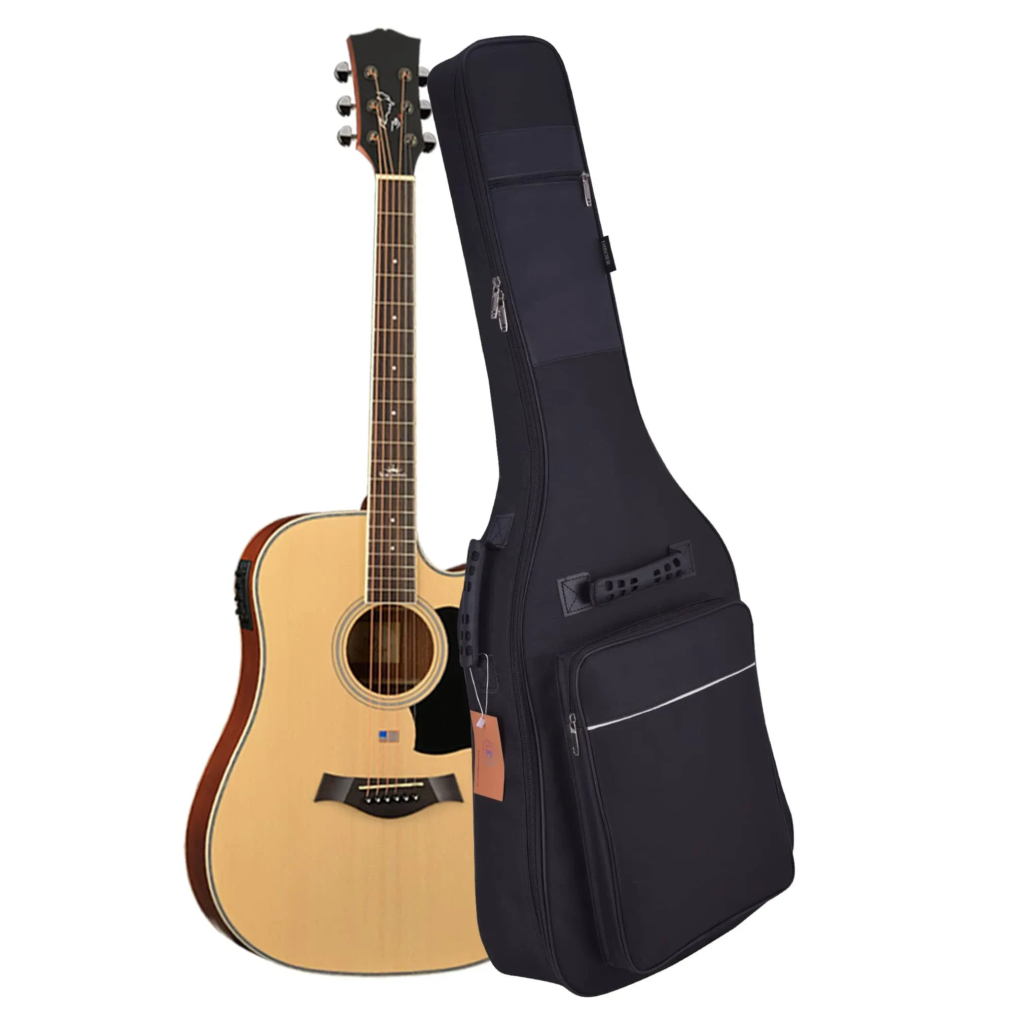 diboer Guitar Bag 39 inch Acoustic Guitar Gig Bag Soft Case 0.35 inch Thick Padding Classical Guitar Backpack Larger Pocket with Back Hanger Loop