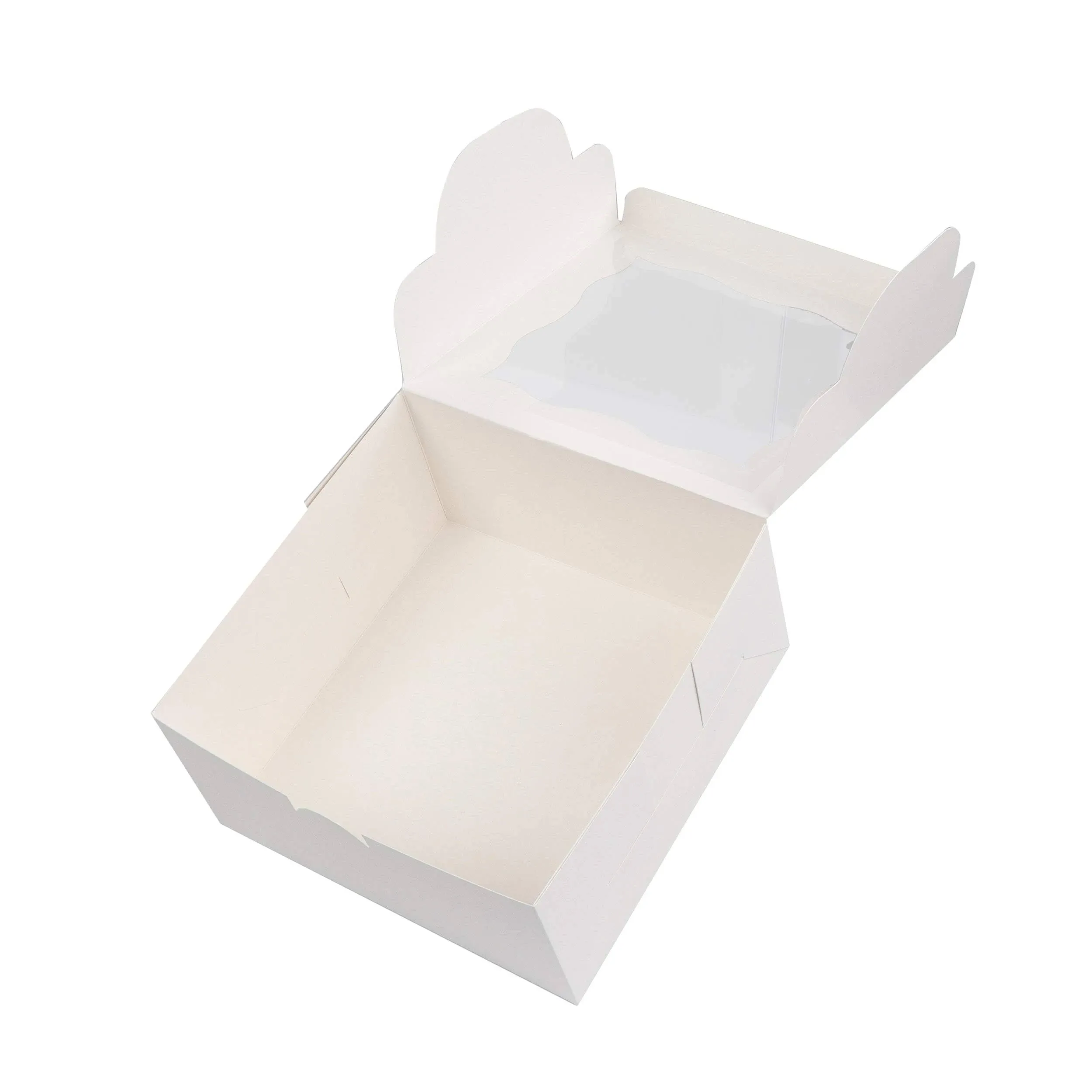 Spec101 Square Cake Boxes with Stickers - 24pk White Cake Boxes 10x10x5 inch