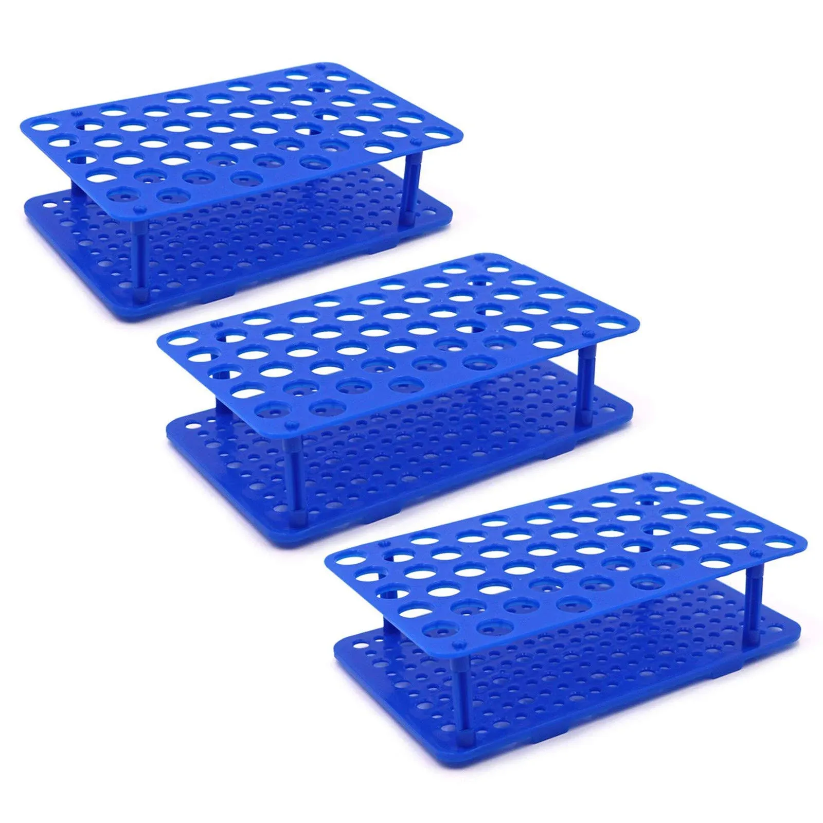 3pcs Plastic Test Tube Rack Holder for 10ml/15ml Centrifuge Tubes, 50 Holes Detachable Centrifuge Tube Rack for Lab