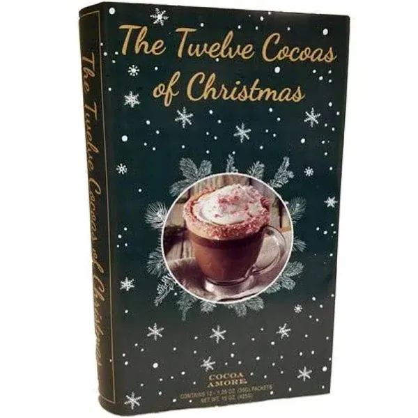 The 12 Coffees, Teas or Cocoas of Christmas (Your Choice) Gourmet Gift Box Set - Best Xmas Present For Friends, Family, Coworkers, or Teachers (Cocoa)