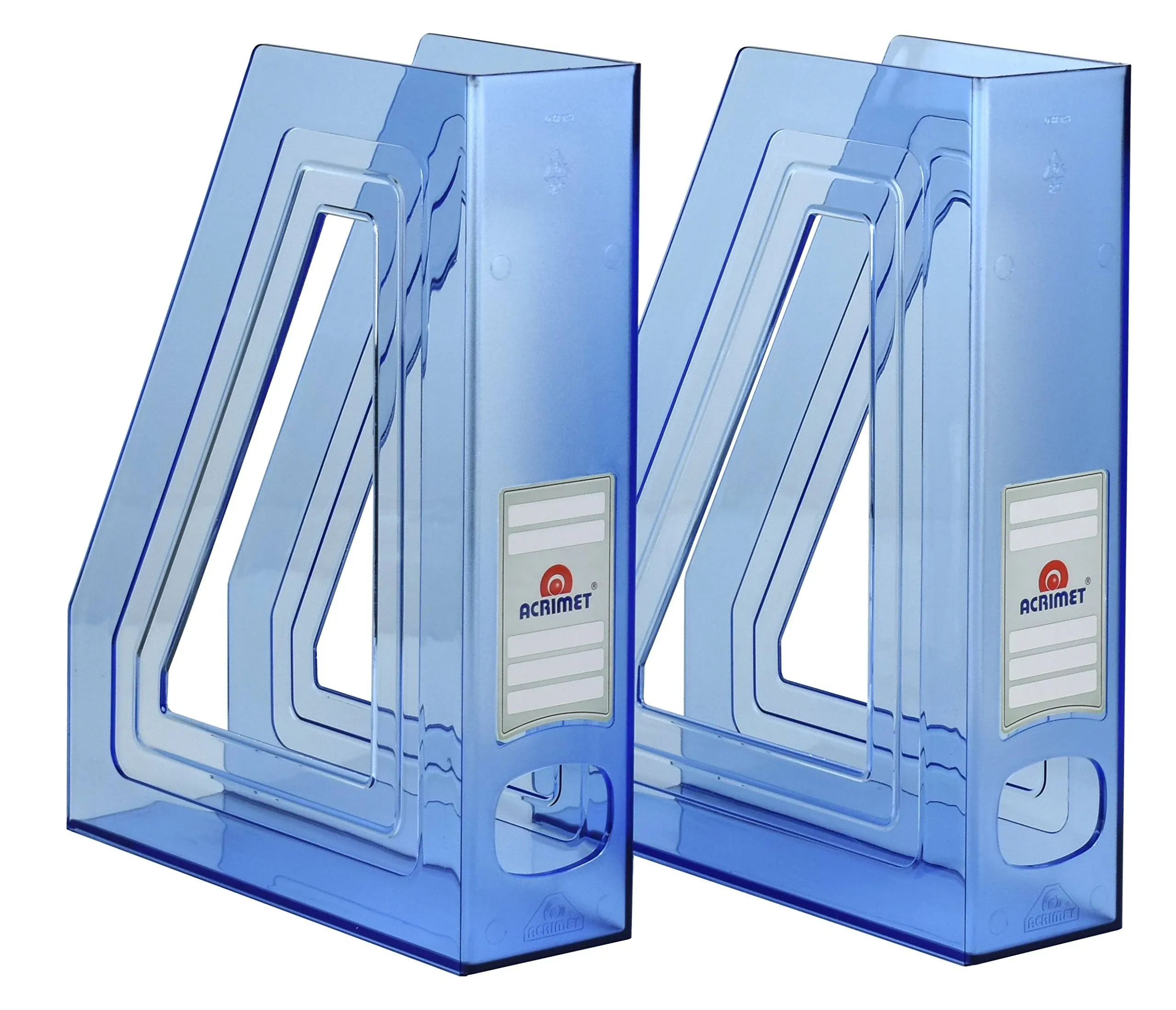 Acrimet Magazine File Holder (Clear Blue Color) (2 - Pack)