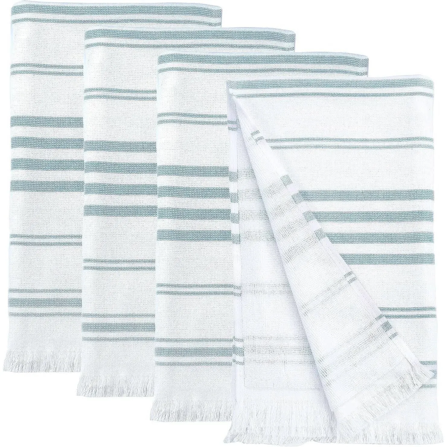 Ample Decor Hammam Hand Towels for Kitchen 16x28 inch by - 4 Piece Mint Blue, Men's