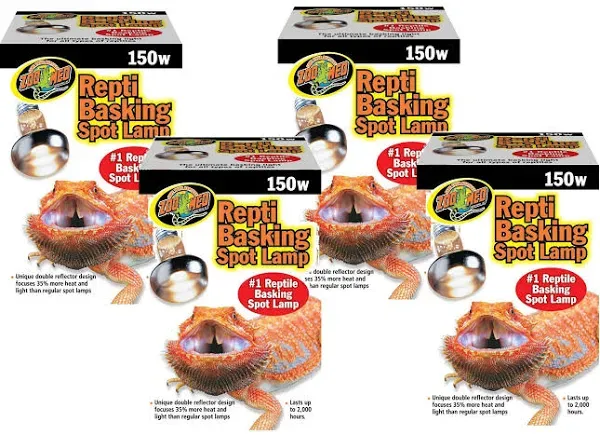 Zoo Med Reptile Basking Spot Lamps 150 Watts (4 Pack)