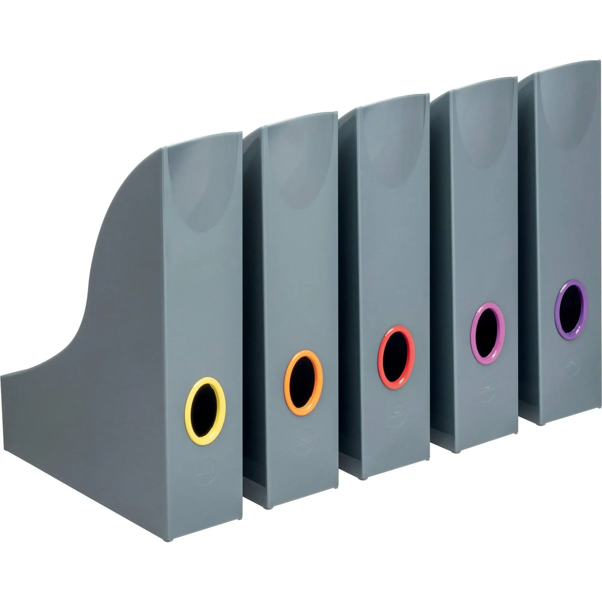 Durable Varicolor Magazine Rack Set, Gray/Multicolor - 5 Pack - Gray, Multicolor ...