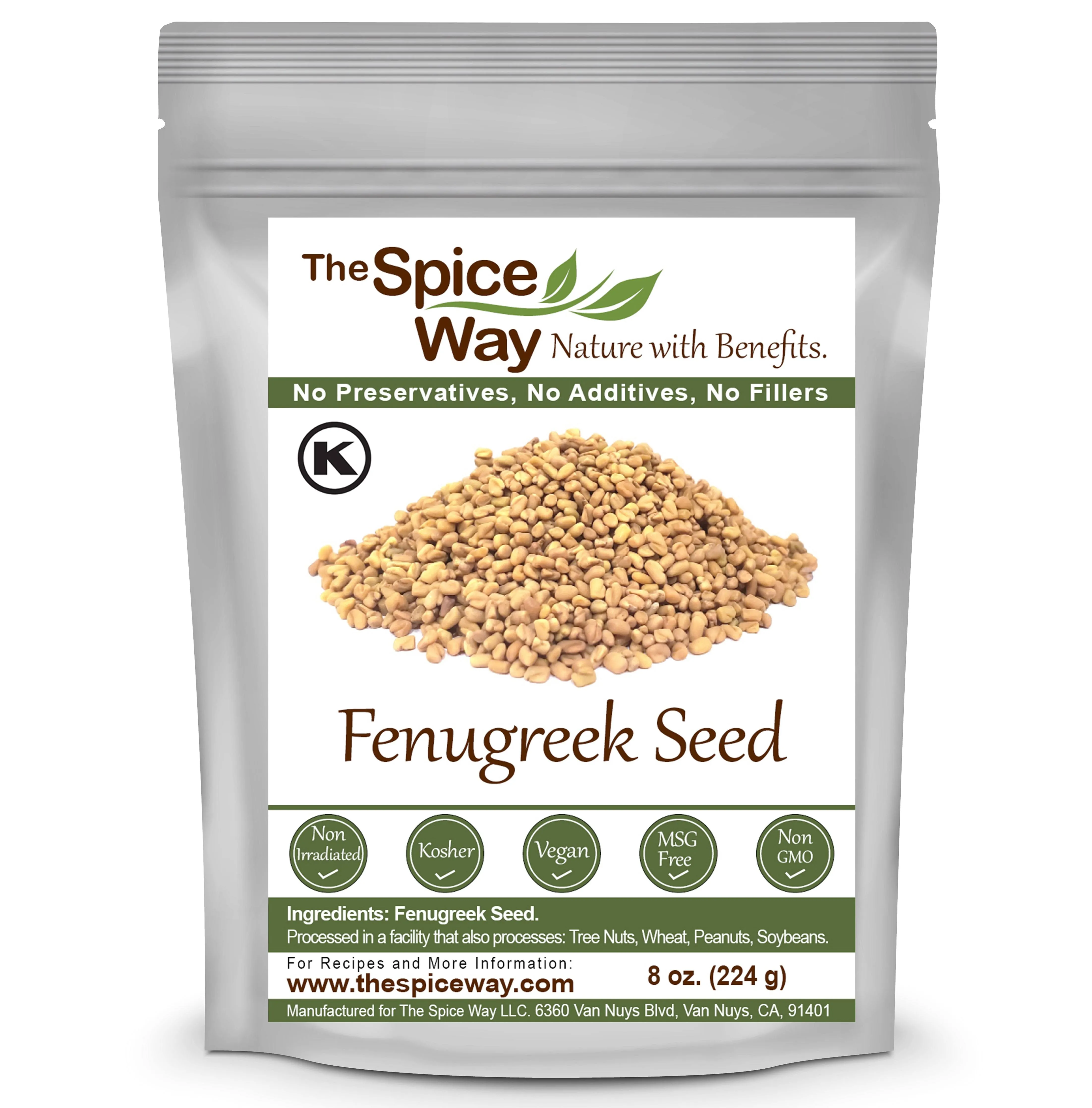 The Spice Way Fenugreek Seeds - Whole (8 oz) great for Indian curry seasoning