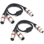 Balanced Xlr Splitter Cable Xlr Female To Dual Xlr Male 3 Pin Patch Y Cable Micr