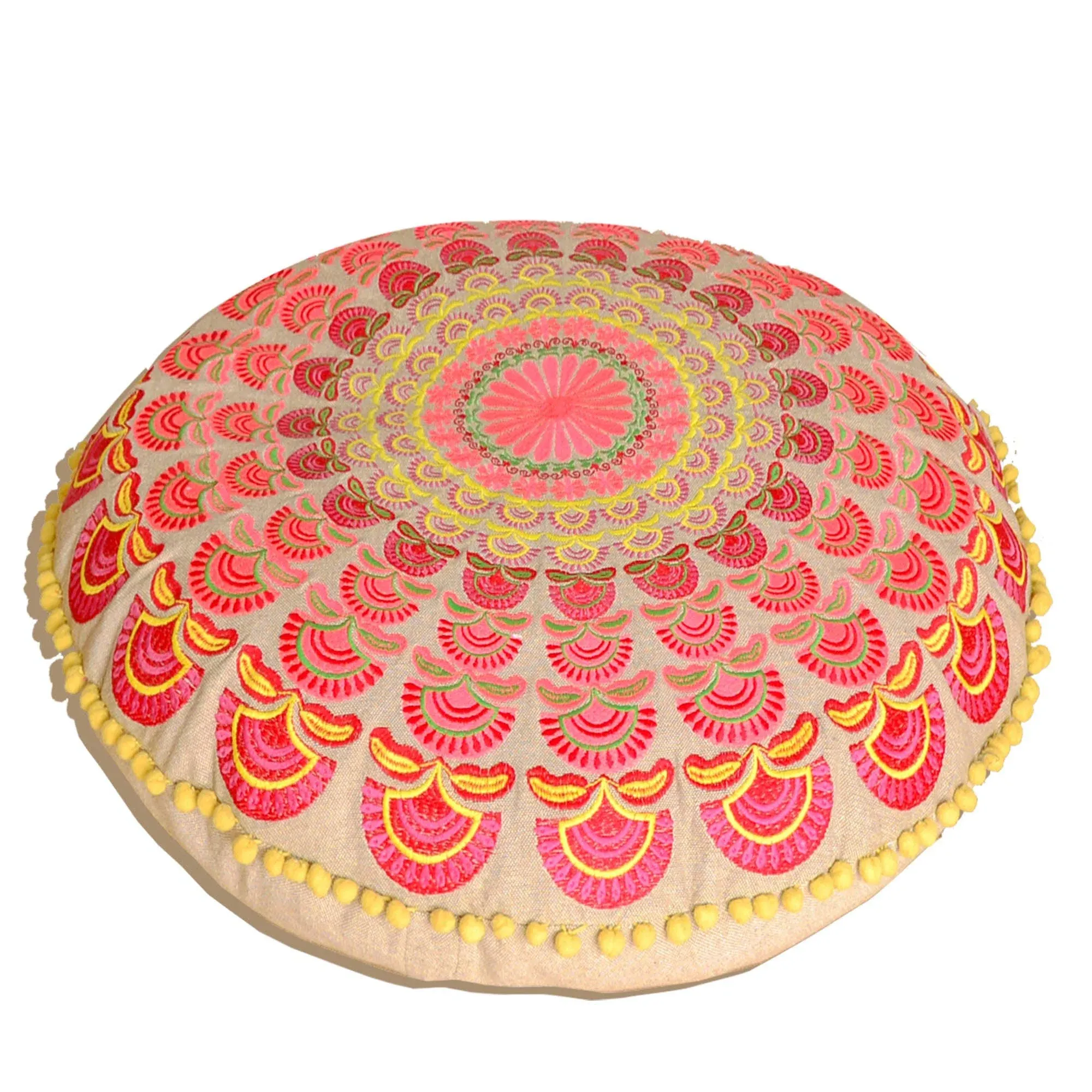 Mandala Life Art Bohemian Floor Cushion Cover –Luxury, Artisan Room Décor Pouf Case for Meditation, Yoga, and Boho Chic Seating Area Floor Pillow –