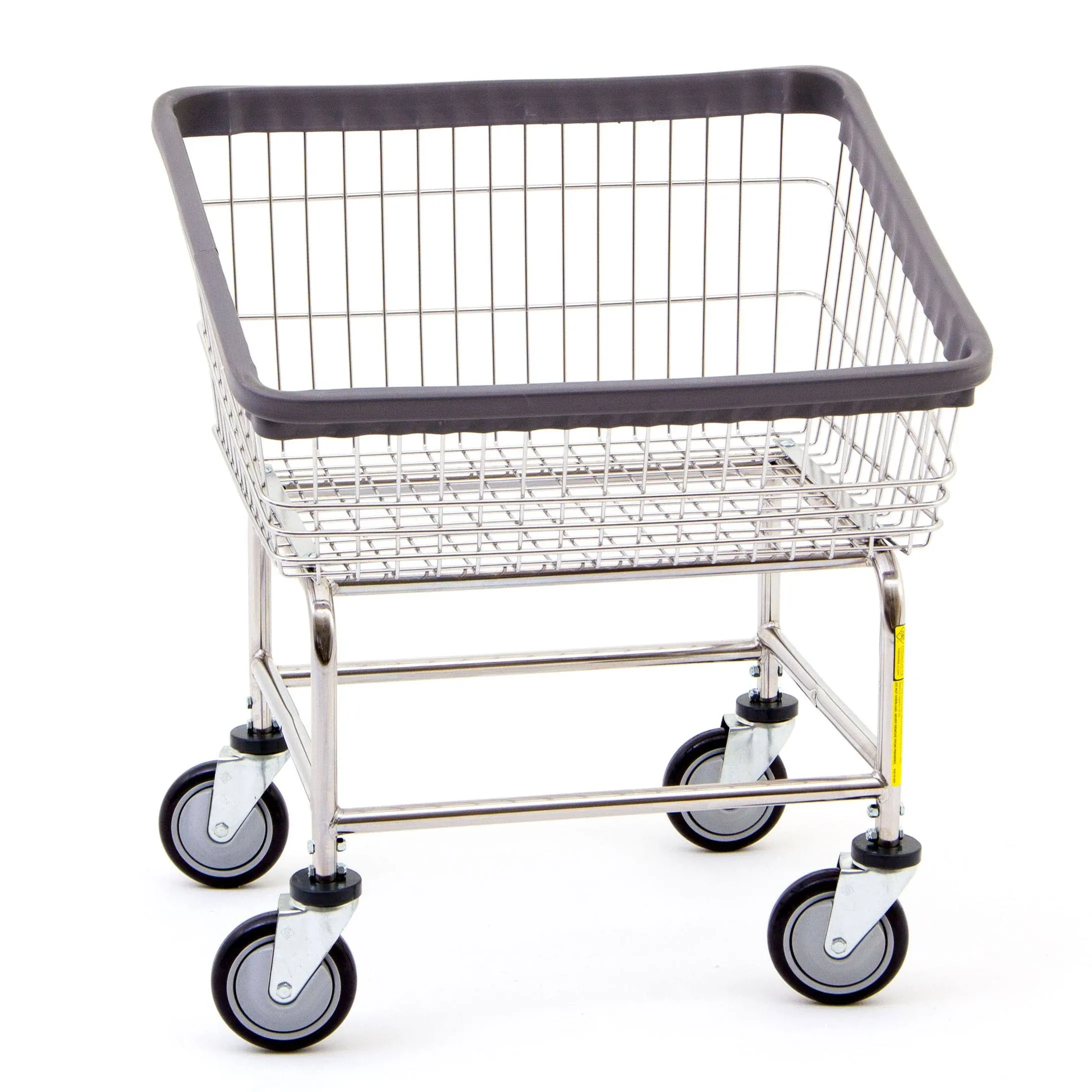 R&B Wire Products 100T Front Loading Wire Frame Metal Laundry Cart - Chrome