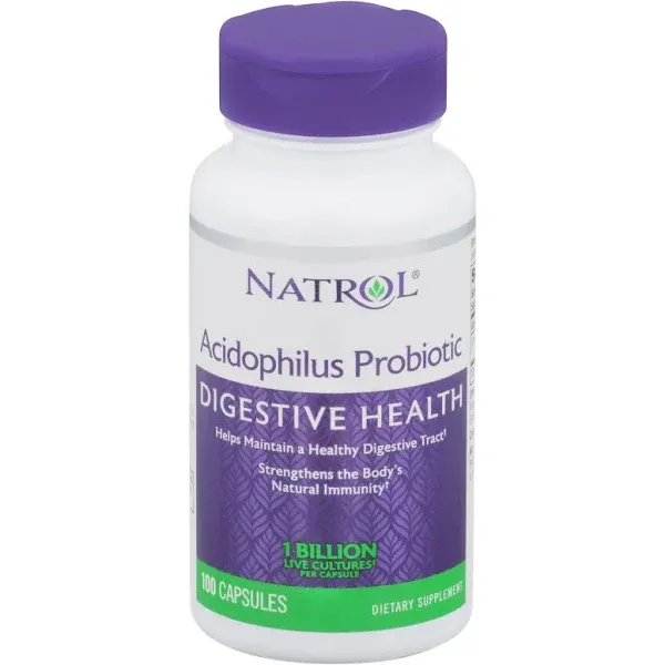 Natrol Acidophilus Probiotic 100mg Capsules, 100 Count