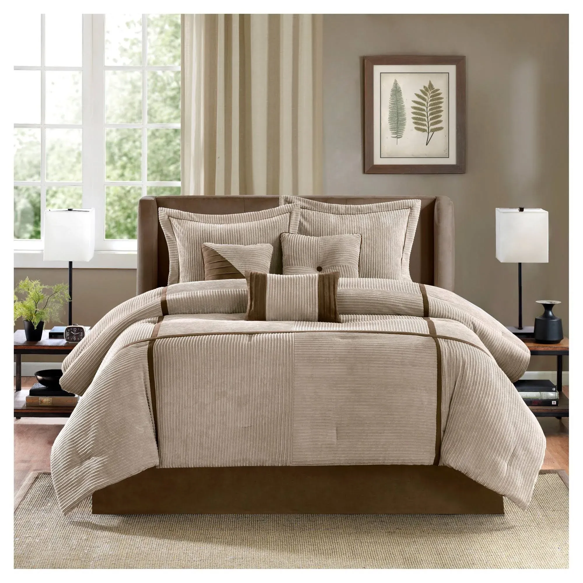 Madison Park Dallas 7 Piece Micro Corduroy Comforter Set