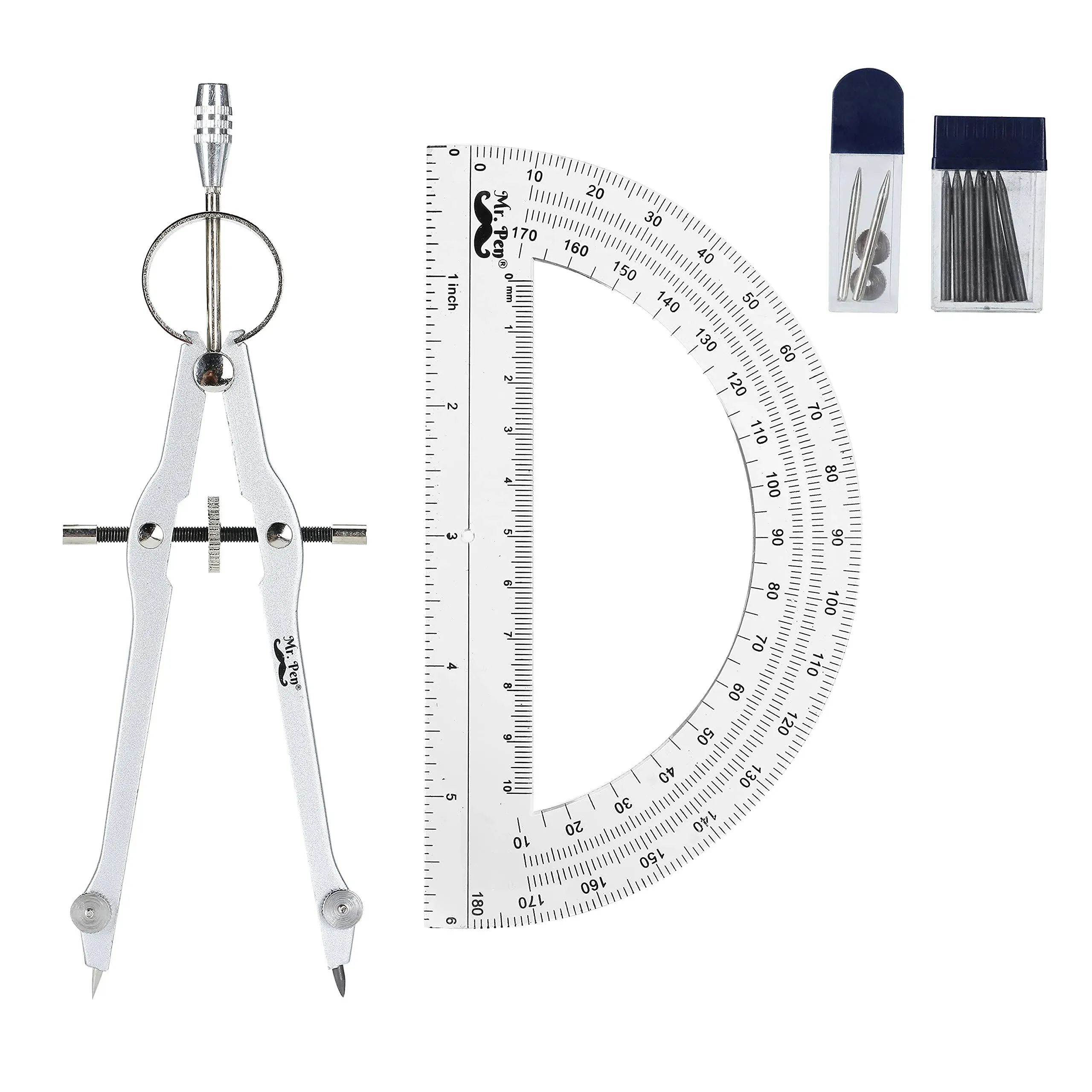 Mr. Pen- Protractor and Compass Set, Compass Protractor Set, Protractor, Compass for Geometry, Math Compass, Compass School, Math Compass and ProTrac