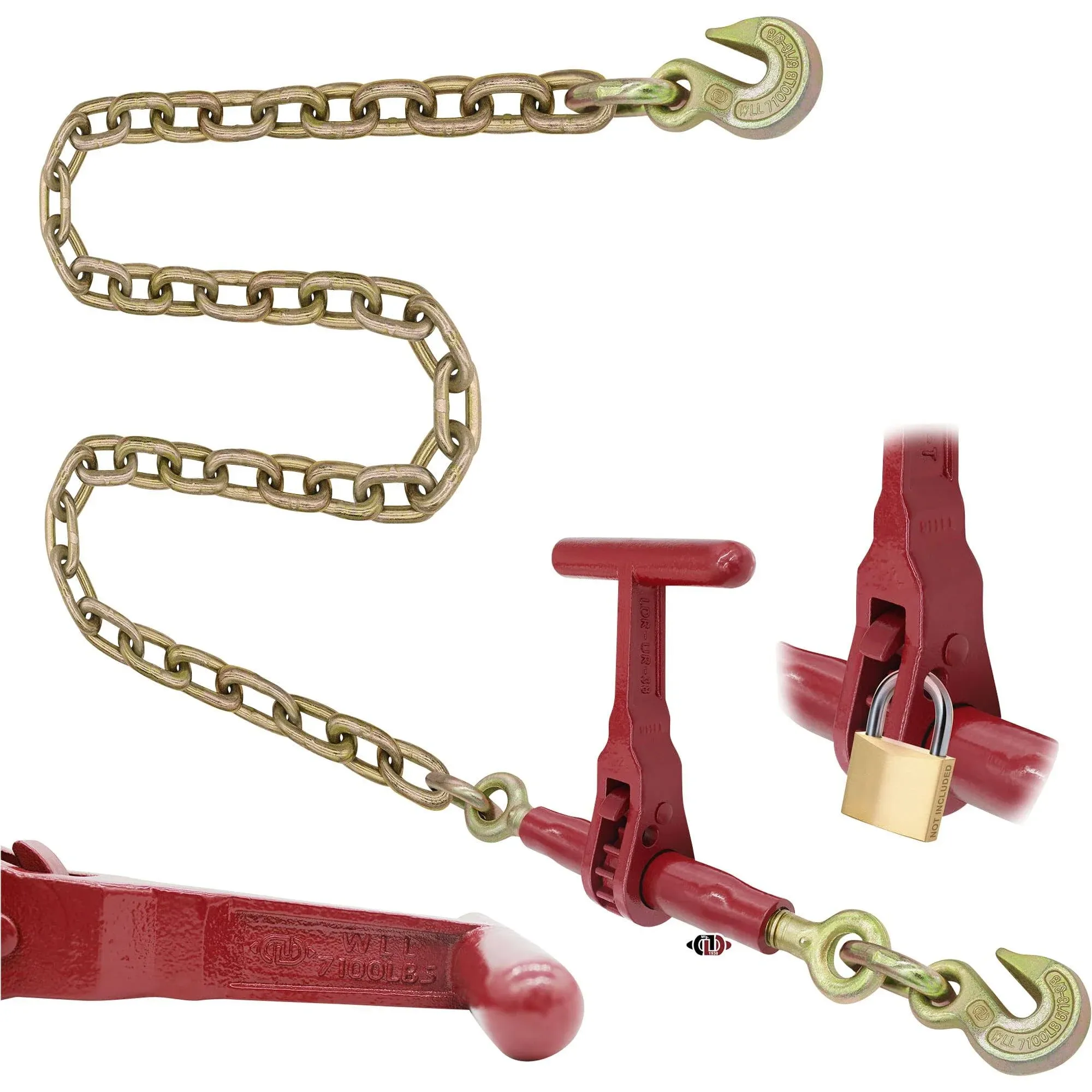 Durabilt Underlift Ratchet Chain Binder - 6600-Lb. Load Capacity Model LDR-UR-38