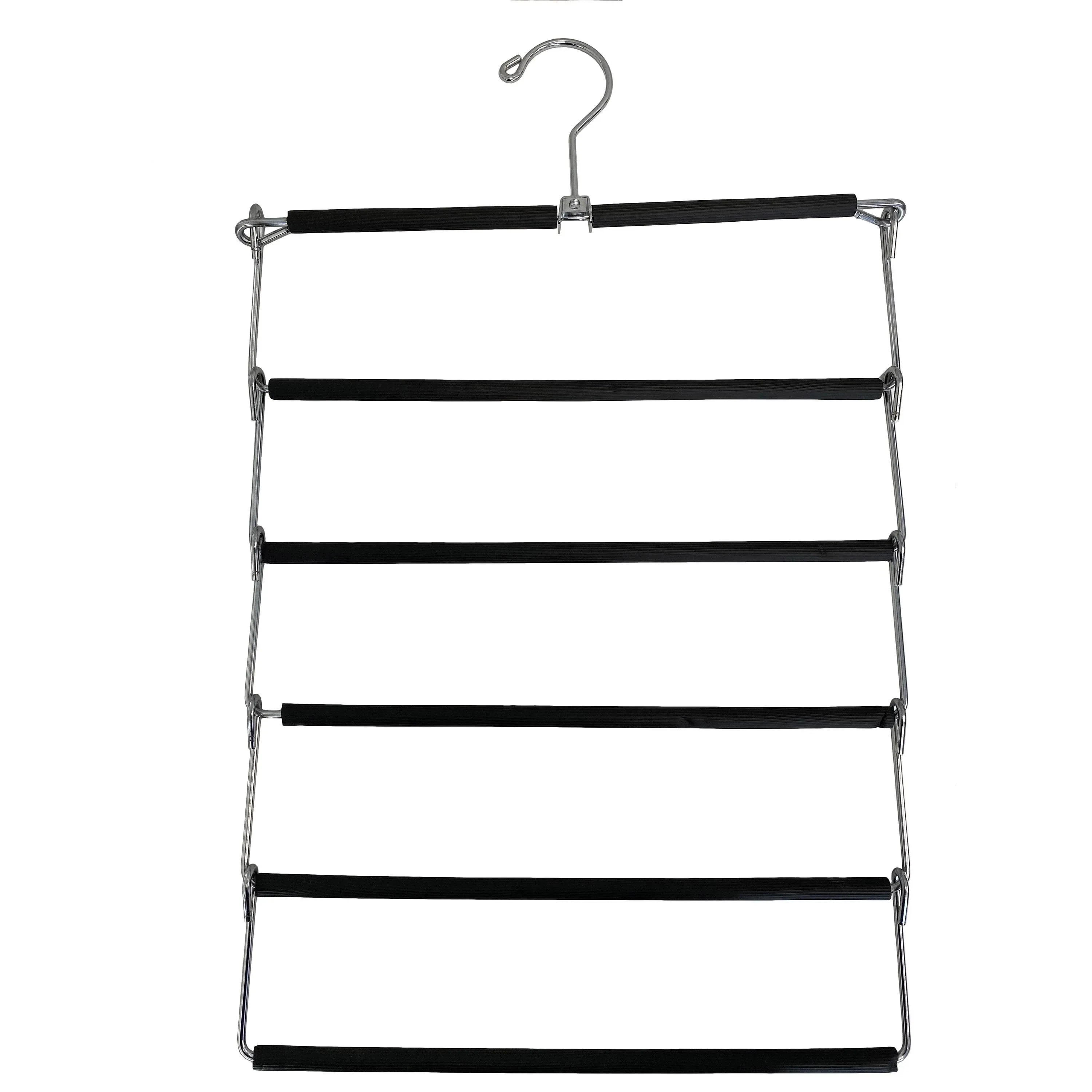 USTECH | 5-Tier Foldable Pant Hanger | Non-Slip | Padded Bars | Organizer (1 Pack)