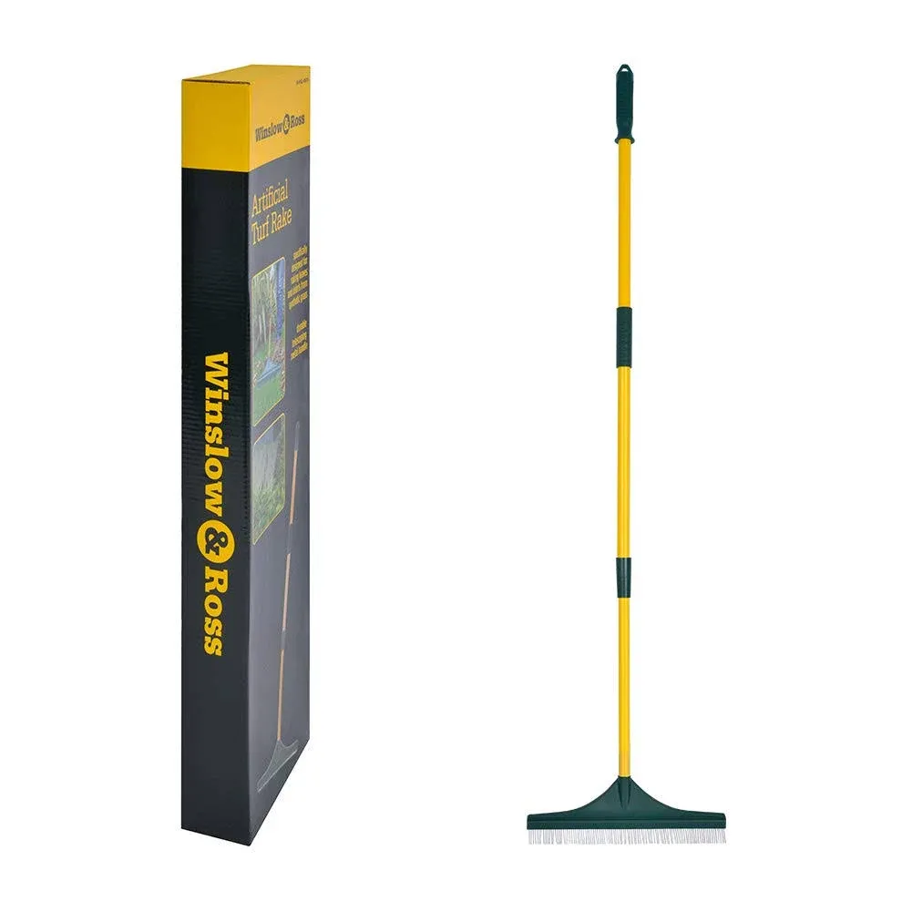 Winslow&Ross Artificial Turf Rake Grass Broom Hand Rake with Steel Telescopic ...