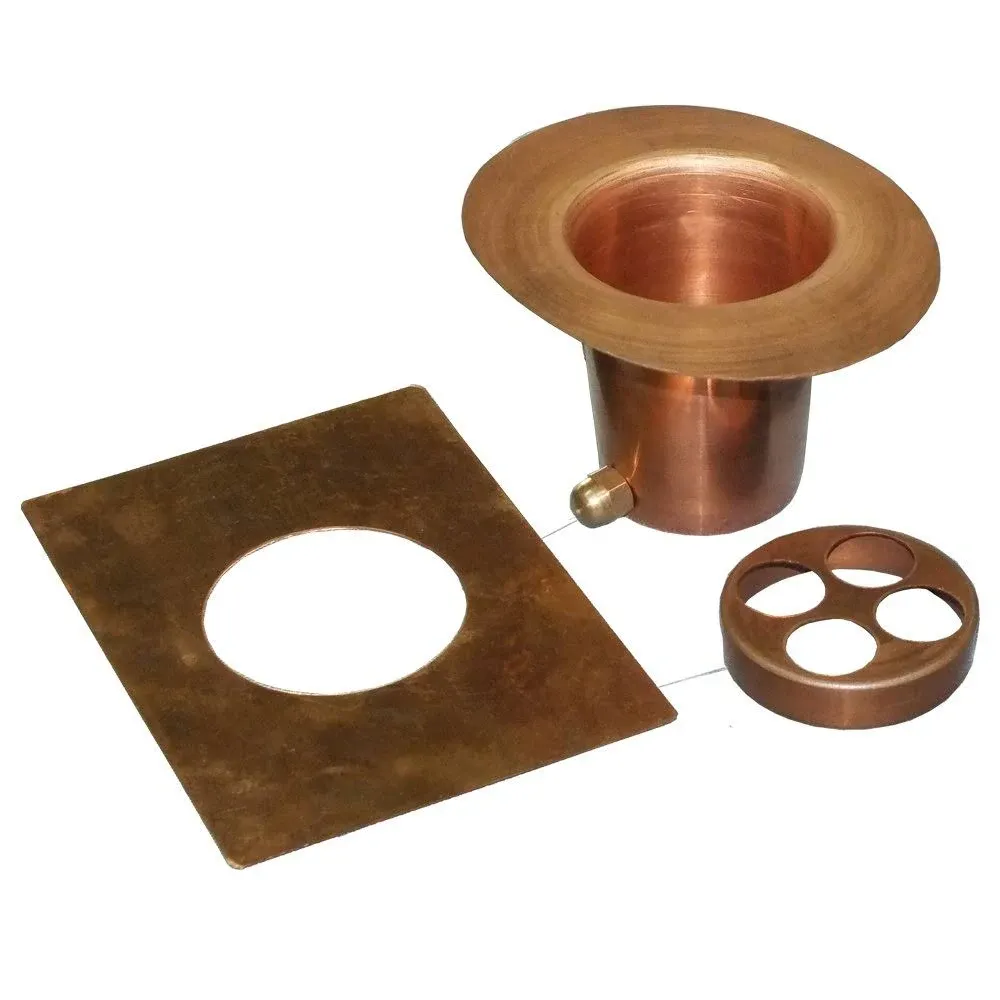 Monarch Pure Copper 3-Piece Rain Chain Installation Kit 12015