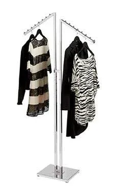 Chrome 2-Way Clothing Rack with Slant Arms (48&#034;-72&#034;H 3&#034; Increments)