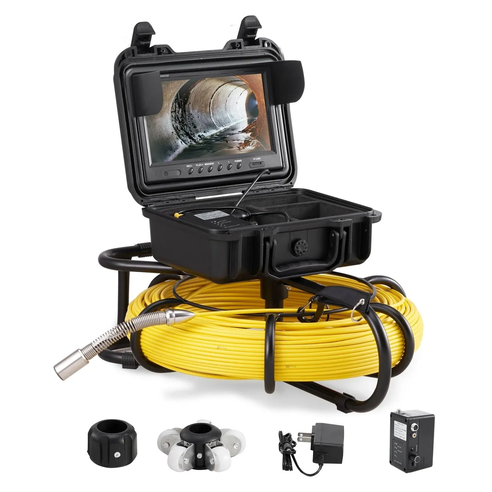 Sewer Pipe Camera 9 in. Screen Pipeline Inspection Camera 300 ft. DVR with 512Hz Locator for Home Drain Market