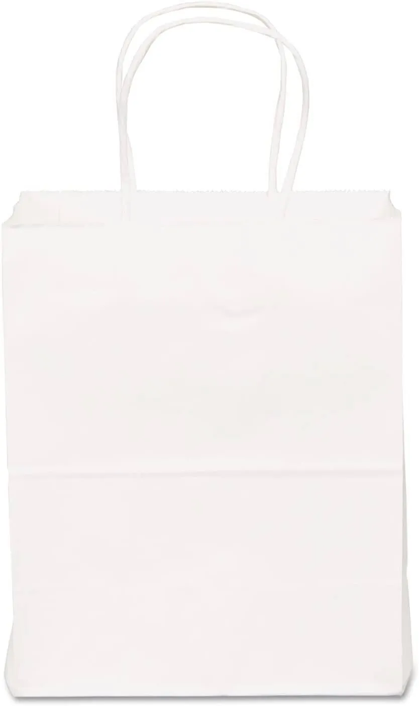 Shopping Bags, 8" x 10.25", White, 250-carton