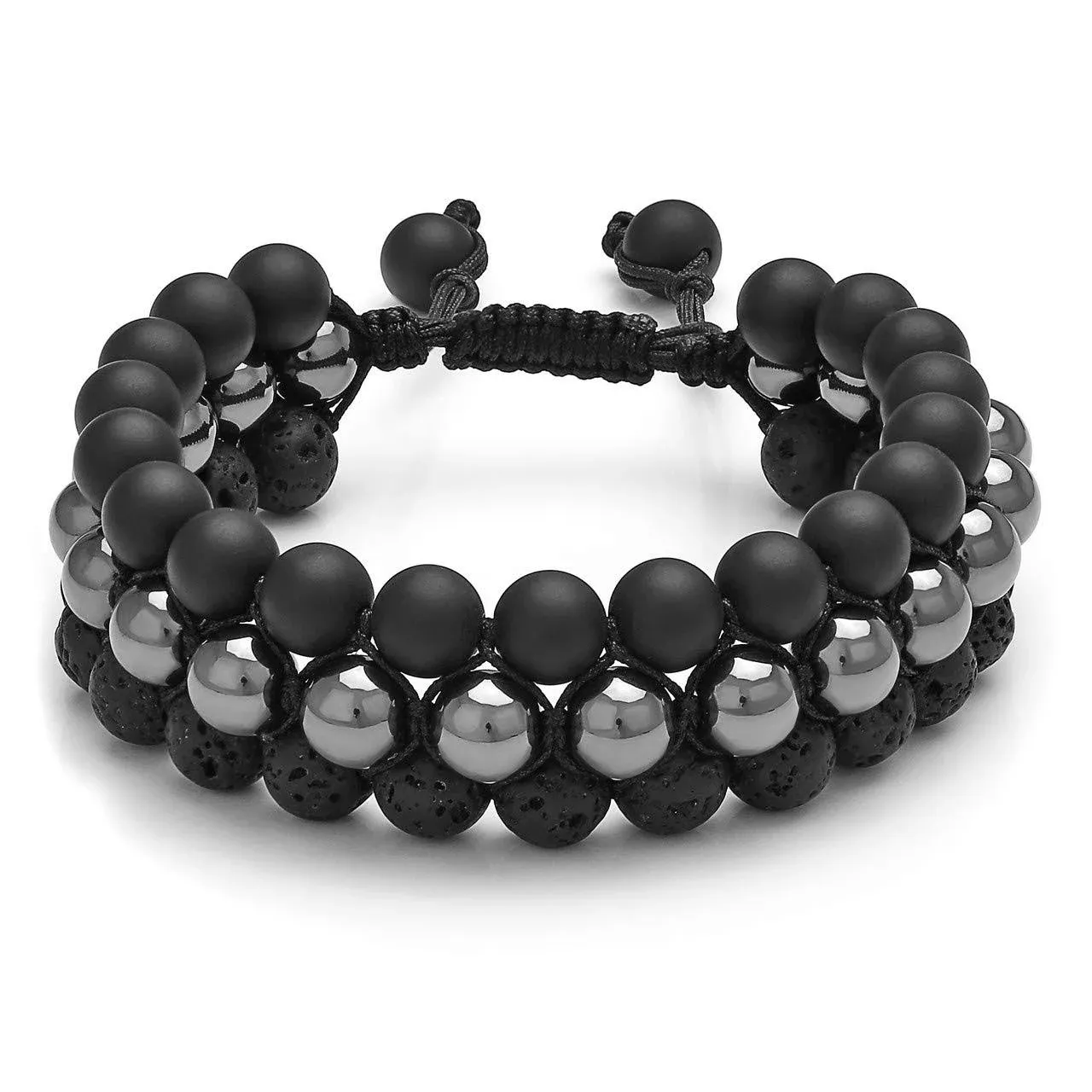 Top Plaza Mens Lava Rock Stone Essential Oil Diffuser Bracelet Chakra Yoga ...