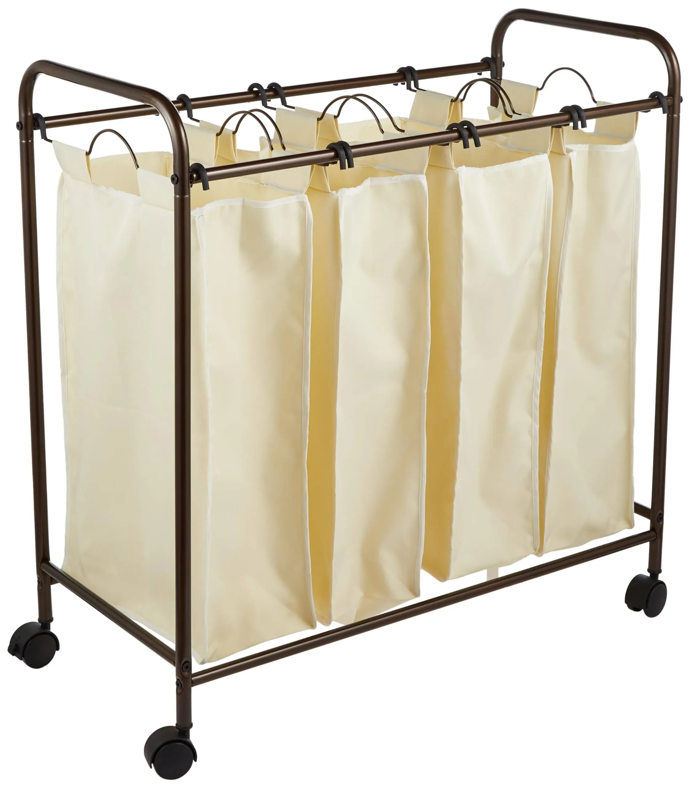 Household Essentials Quad Compartment Laundry Sorter, Antique Bronze