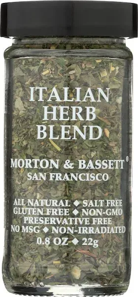 Morton & Bassett Salt Free Gluten Free Italian Herb Blend, 0.8 oz [Pack of 3]