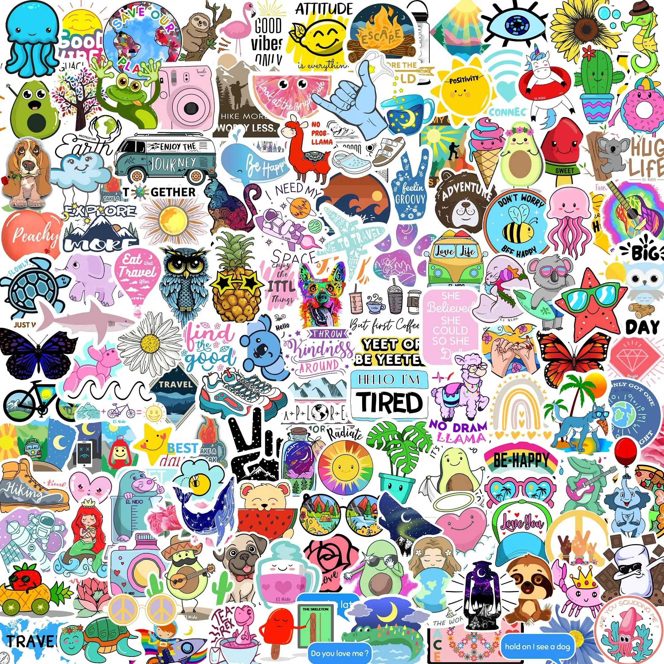 210 Stickers for Water Bottles Laptop Computer Cute Waterproof Vinyl Stickers