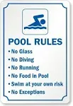 SmartSign Swimming Pool Rules Sign | 10" x 15" Plastic