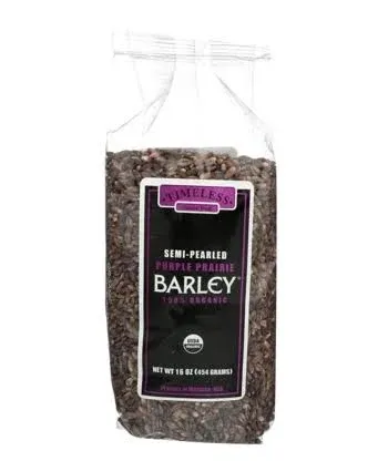 Timeless Natural Food Organic Semi Pearled Purple Prairie Barley, 16 oz