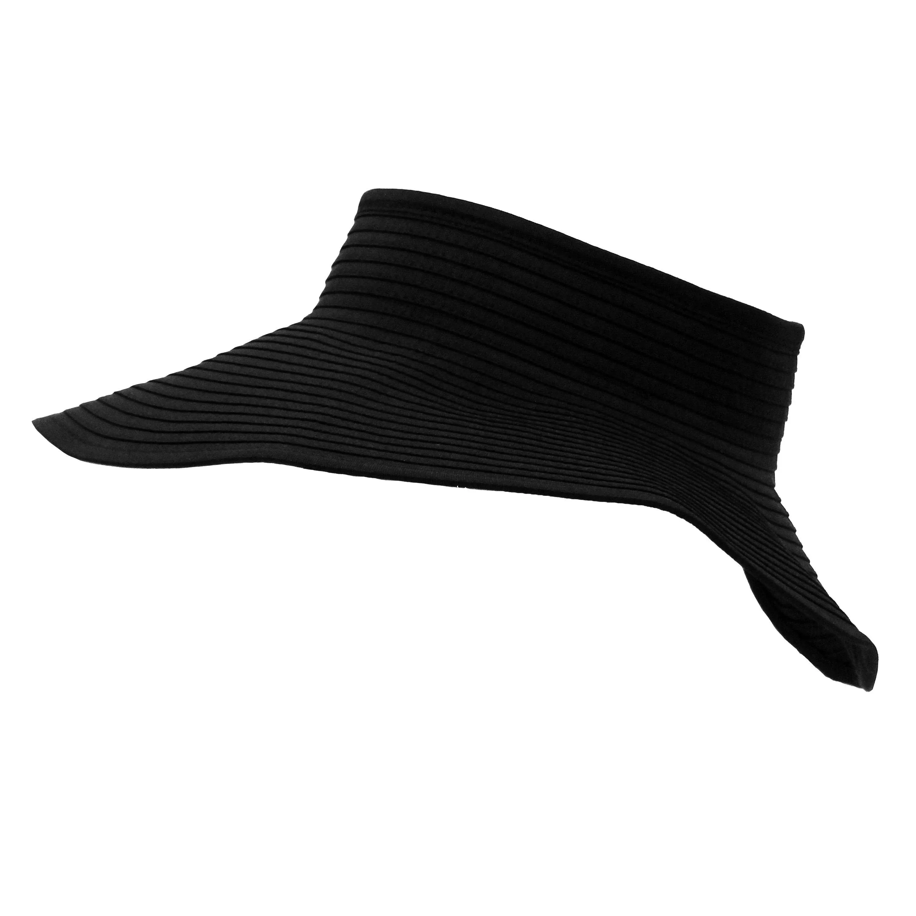 "Women's Wide Brim Sun Visor - Black"