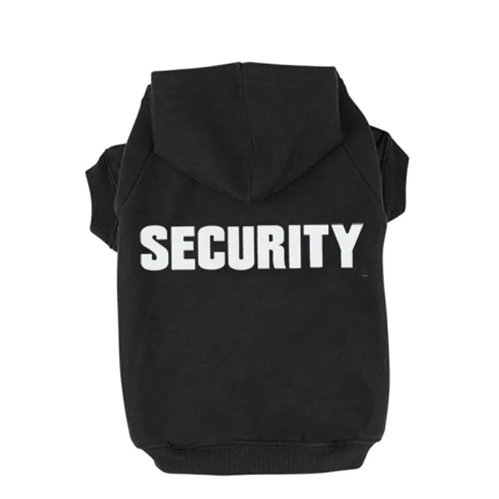 BINGPET Security Dog Hoodies Puppy Sweater Cold Weather Dog Coats Soft Brushed Fleece Pet Clothes Hooded Sweatshirt for Dog Cat