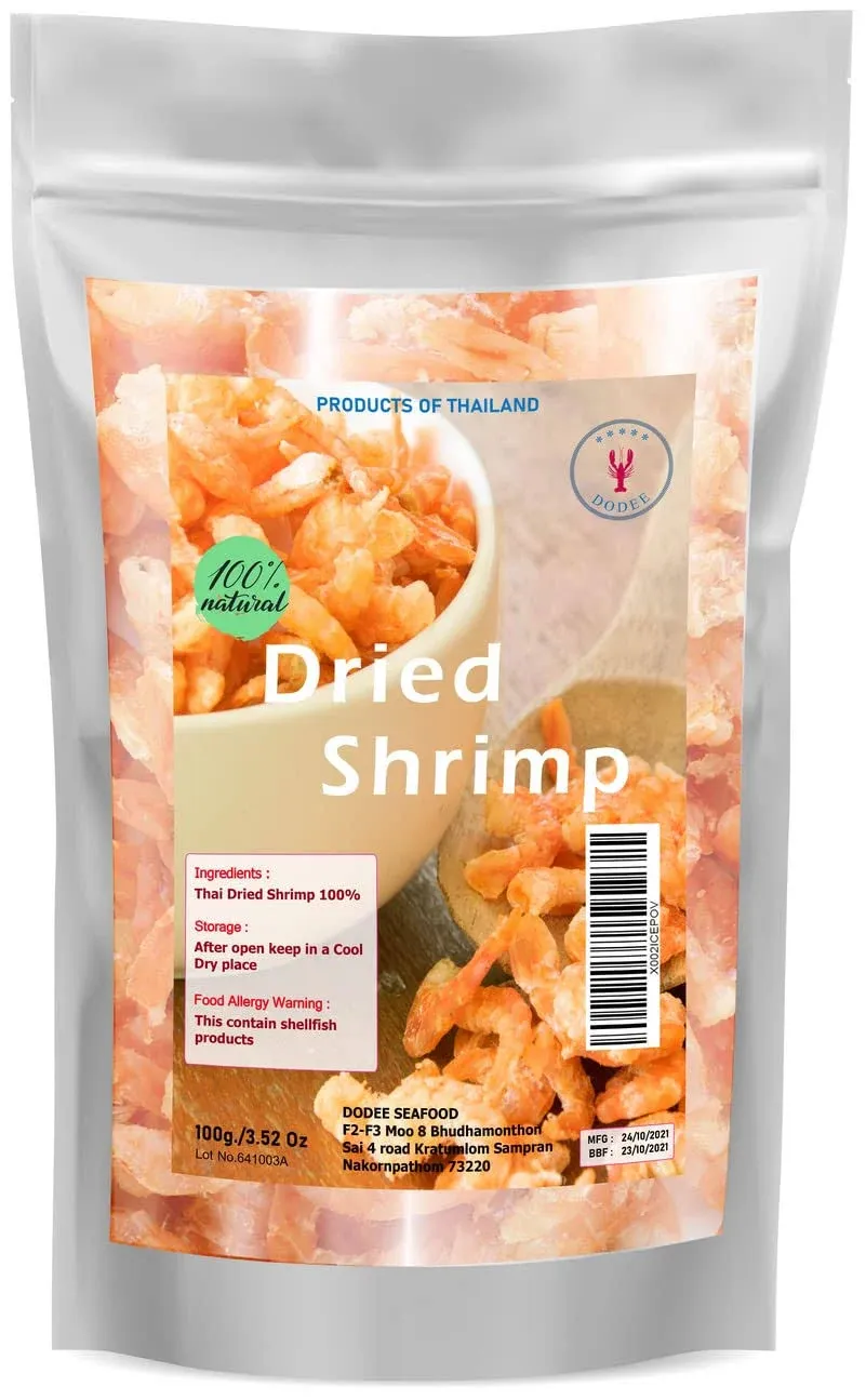 Premium Grade Dried shrimp without salt from Thailand 3.52 oz No preservative