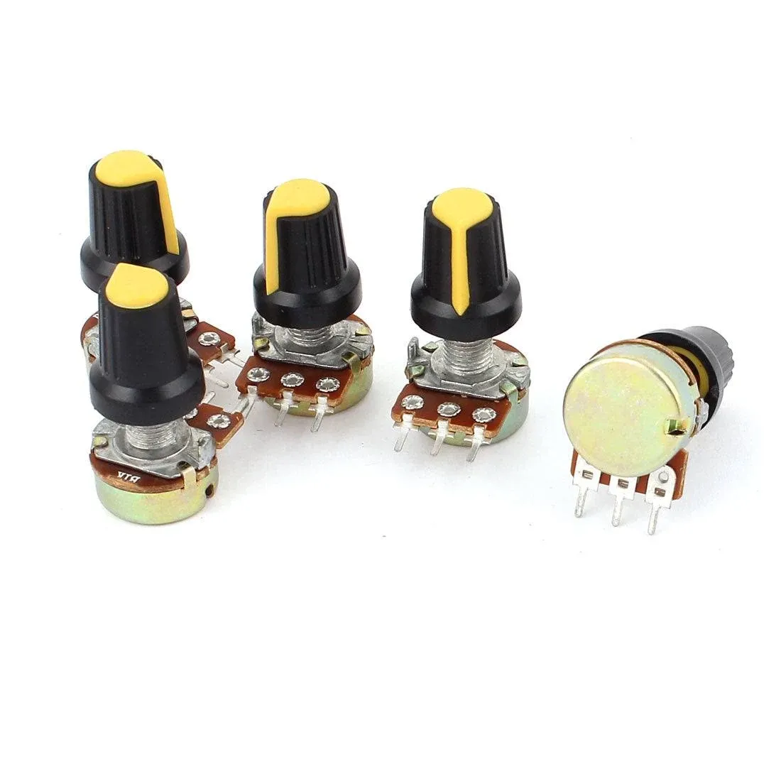 Uxcell A15040700ux0379 5 Piece 1K Ohm 3 Terminals Linear Taper Rotary Audio B ...