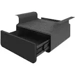 Vari Steel Under Desk Storage Organizer with Drawer - Slim Hanging File Storage Shelf and Stationary Tray - Easy Assembly - Home Office VariDesk Accessory - Black, 13.39" x1 9.29" x 9.45"