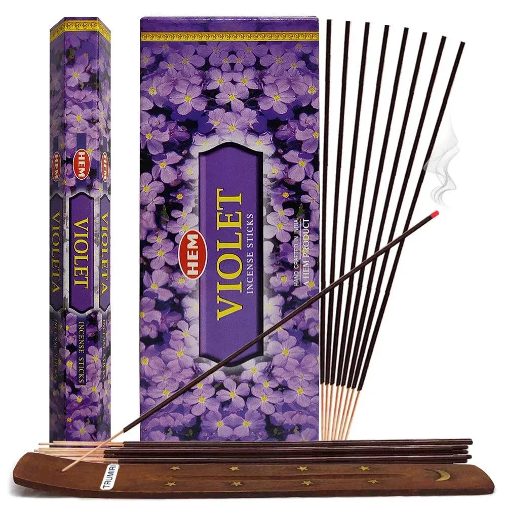 Violet Incense Sticks and Incense Stick Holder Bundle Insence Insense Hem Incense ...