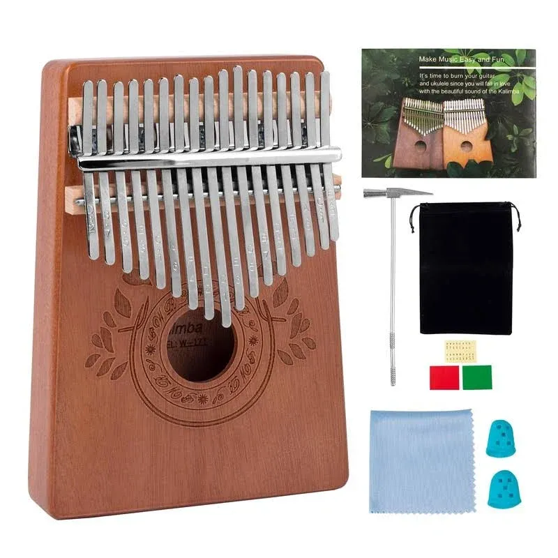 Thumb Piano Kalimba 17 Keys with Study Instruction and Tune Hammer,Portabl<wbr/>e M...